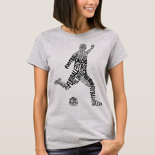 Fußball Fußball Sprachen Word Kunst T-Shirt (Vorderseite)