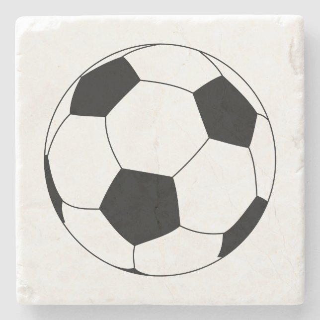Fußball (Fußball) Steinuntersetzer (Vorderseite)