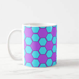 Fußball / Fußball-Textur - Lila & Blau Kaffeetasse