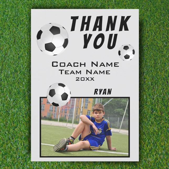 Fußball / Fußball Vielen Dank Coach Fotokarte Dankeskarte (Von Creator hochgeladen)