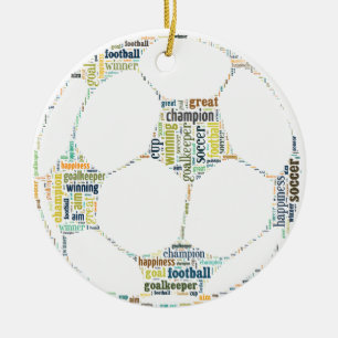 Fußball-Fußball-Wort-Umbau-Wolke Keramikornament