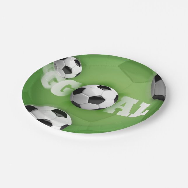 Fußball-Fußball-Ziel - Papierplatte Pappteller (Schrägansicht)