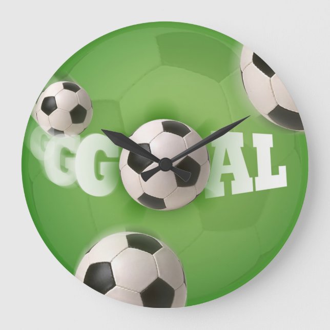Fußball-Fußball-Ziel - Wanduhr (Vorderseite)