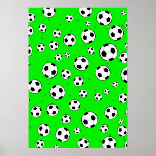 Fußball / Fußballnaht nahtloses Muster  Poster