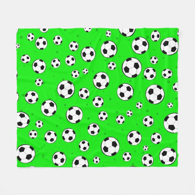 Fußball / Fußballnahtloses Muster  Fleecedecke (Vorderseite (Horizontal))
