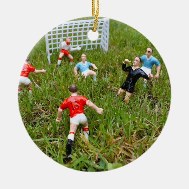 Fußball-/Fußballspiel-Verzierung Keramik Ornament (Vorne)