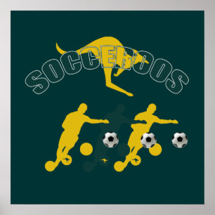 Fußball-Fußballspieler Bend it Kangaroo Geschenke Poster