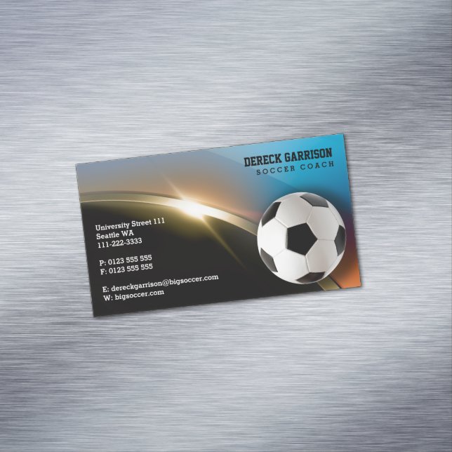 Fußball | Fußballsporttrainer Magnetische Visitenkarte (Beispiel)