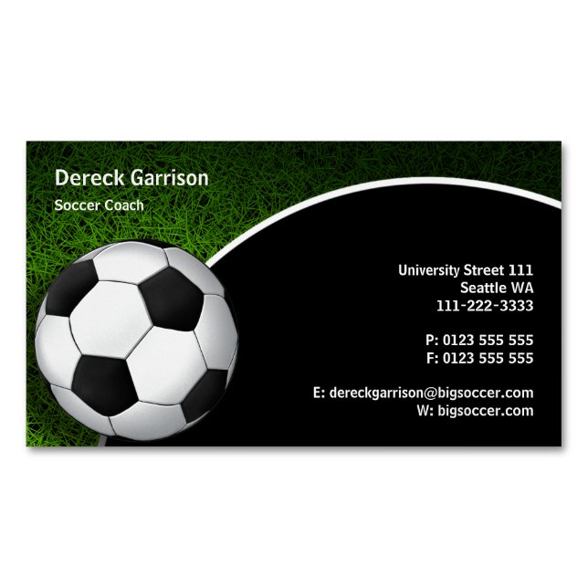 Fußball | Fußballsporttrainer Magnetische Visitenkarte (Vorderseite)