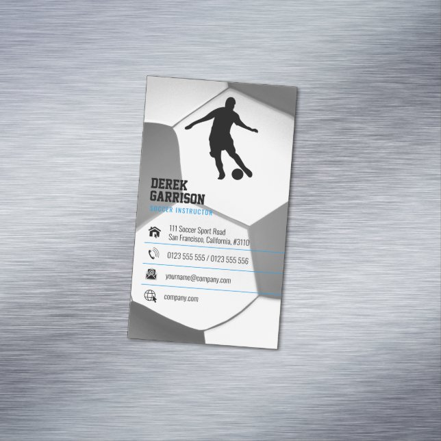 Fußball | Fußballsporttrainer Magnetische Visitenkarte (Beispiel)
