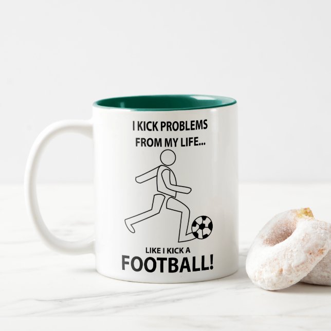 Fußball Fußballtrainer Fußball Fußball Fußball Fuß Zweifarbige Tasse (Mit Donut)