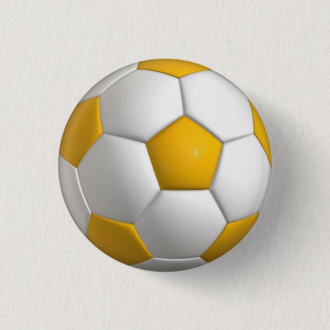 Fußball (Futbol) Button/Taste - Gelbgold Button (Vorderseite)