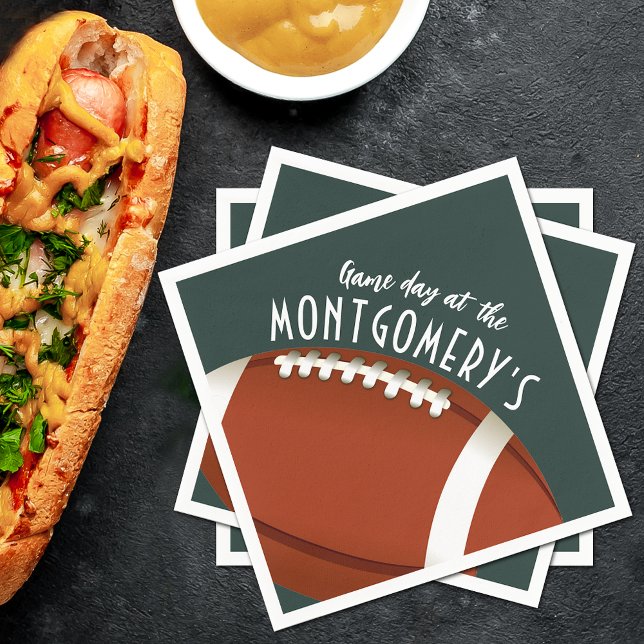 Fußball Game Day Dunkelgrün Serviette (Von Creator hochgeladen)