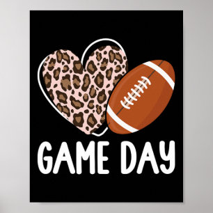 Fußball Game Day Womens Leopard Cheetah Game Day Poster