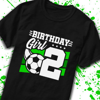 Fußball - Geburtstag - 2 Jahr alt Mädchen - 2. Geb T-Shirt