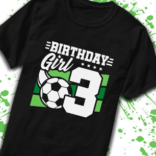 Fußball Geburtstag 3 Jahre alt Mädchen 3. Geburtst T-Shirt