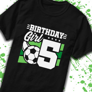 Fußball Geburtstag 5 Jahre Altes Mädchen 5. Geburt T-Shirt
