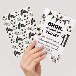 Fußball-Geburtstag - Bruh Es ist Spielzeit Einladung