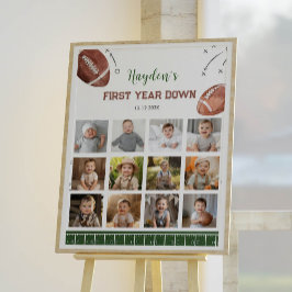 Fußball Geburtstag Erstes Jahr Foto Meilenstein Ze Poster