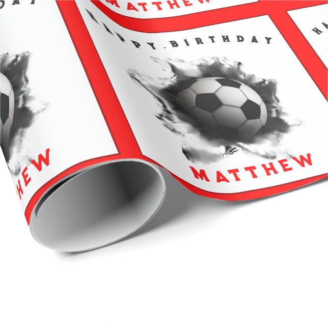 Fußball-Geburtstag Geschenkpapier (Rolleneckpunkt)