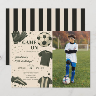 Fußball-Geburtstags-Einladung mit Foto für Kinder Einladung