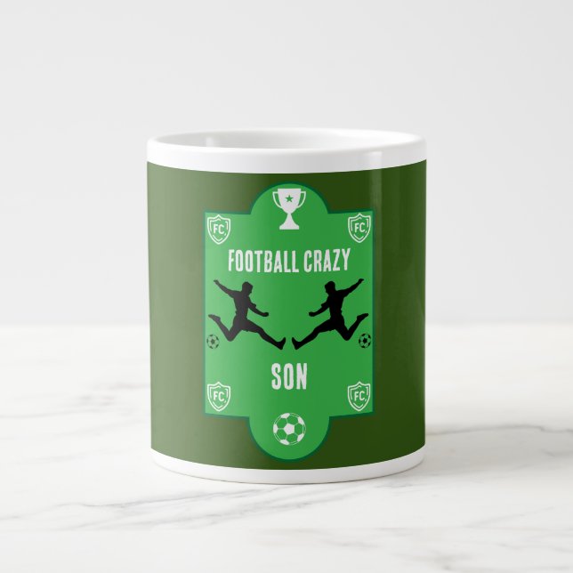 Fußball Geburtstagsbanner Jumbo-Tasse (Vorderseite)