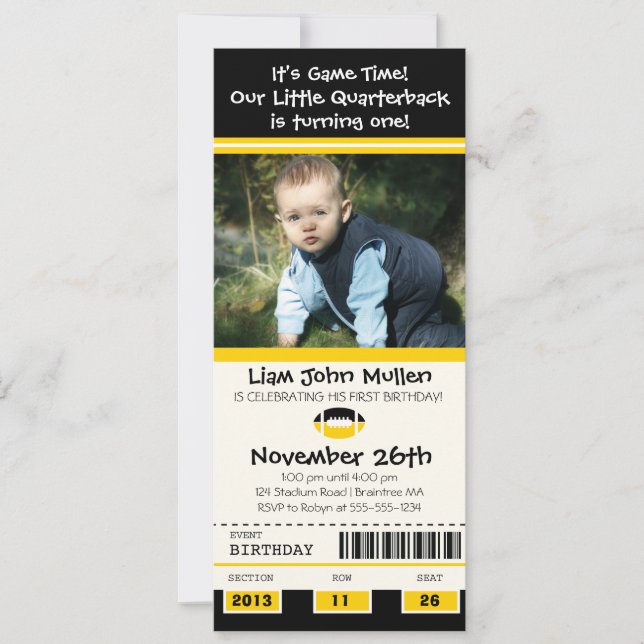 Fußball Geburtstagskarte Einladung (Vorderseite)