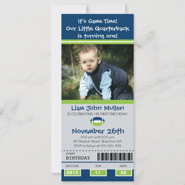 Fußball Geburtstagskarte Einladung (Vorderseite)