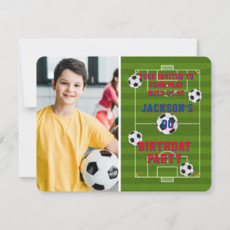 Fußball-Geburtstagsparty Foto Einladung