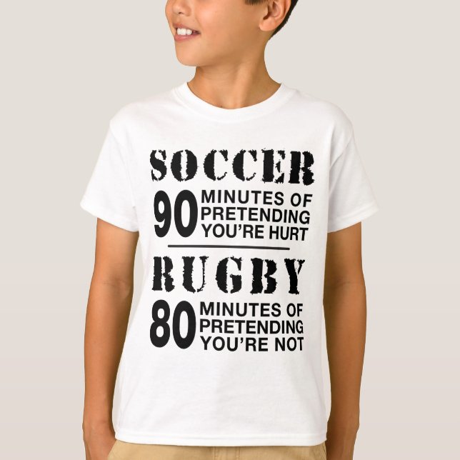 Fußball gegen Rugby T-Shirt (Vorderseite)