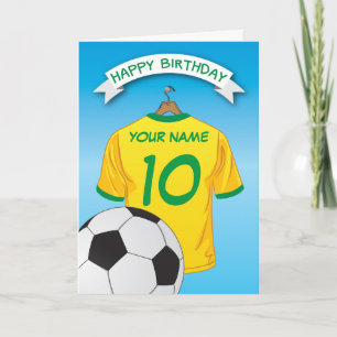 Fußball Gelbes grünes Shirt Geburtstag Karte