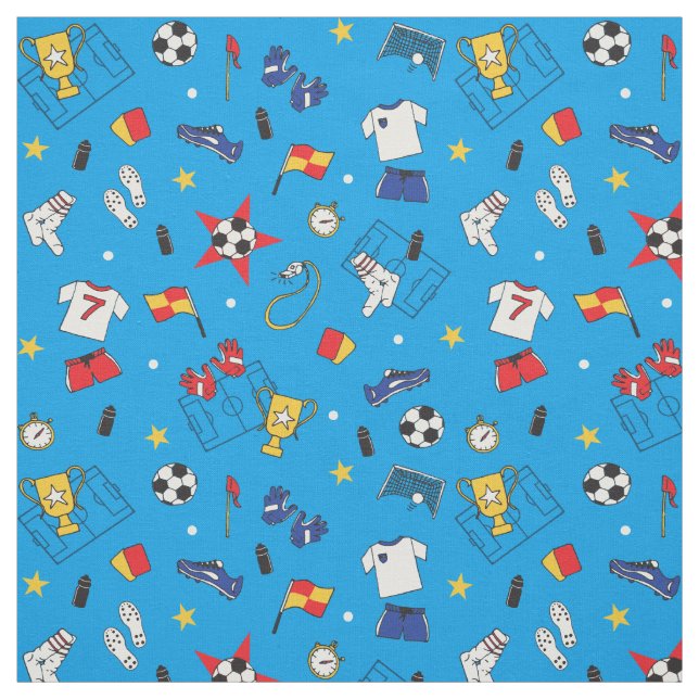 Fußball Gemusterter Sport Thema Stoff (Muster)