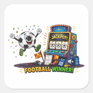 Fußball-Gewinner Jackpot-Slot-Maschine Fußball Quadratischer Aufkleber