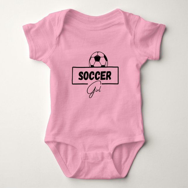 Fußball-Girl-Baby , Mädchen Fußball-Geschenke, Fuß Baby Strampler (Vorderseite)