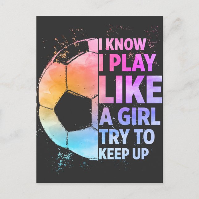 Fußball-Girl-Erklärung Fußball-Spieler Postkarte (Vorderseite)