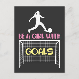 Fußball-Girl - mächtige Fußballisterne treten Postkarte