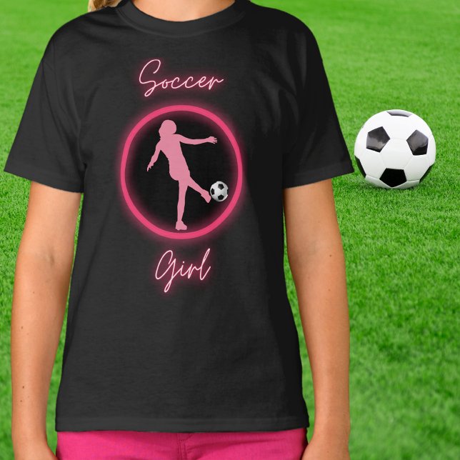 Fußball-Girl Pink Glow-T - Shirt (Von Creator hochgeladen)