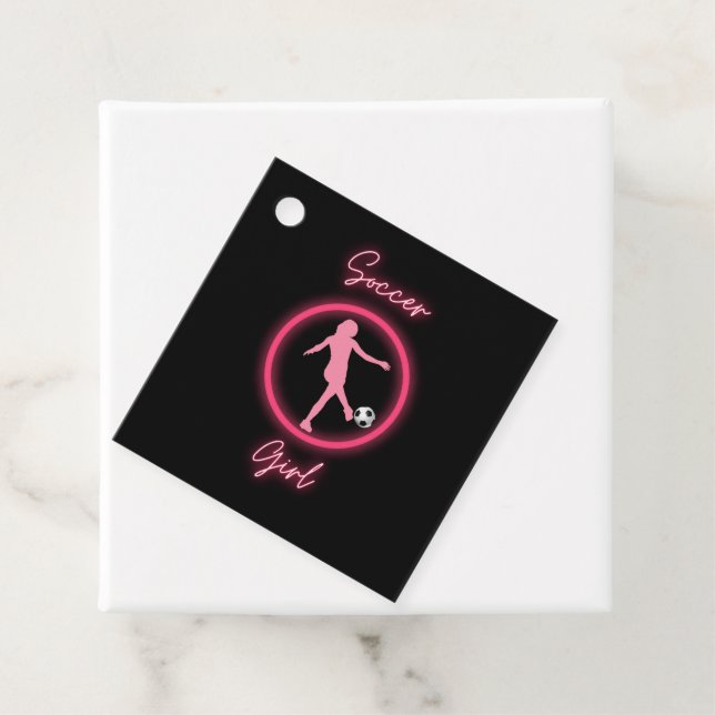 Fußball-Girl rosa Glow Geschenkanhänger (Beispiel)