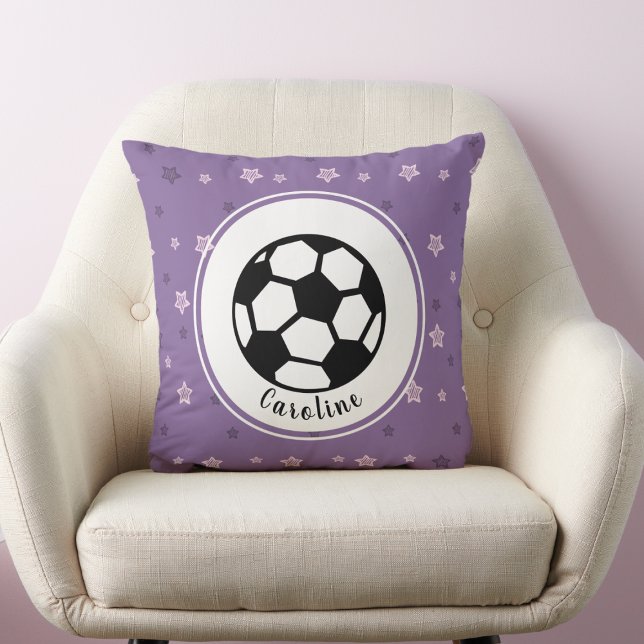 Fußball-Girl Sports Niedlich Personalisiert Lila & Kissen (Von Creator hochgeladen)
