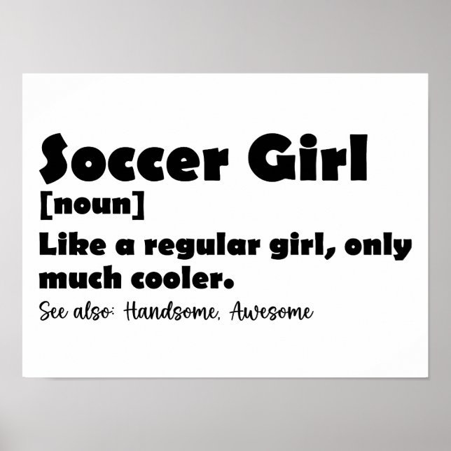 Fußball-Girl-Wörterbuch Definition Funny Soccer Poster (Vorne)