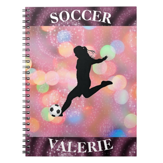 Fußball-Girls-Plum Sparkle-Farbblase Notizblock (Vorderseite)