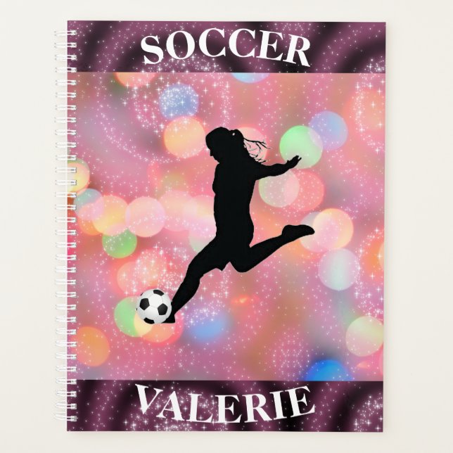 Fußball-Girls-Plum Sparkle-Farbblase Planer (Vorderseite)