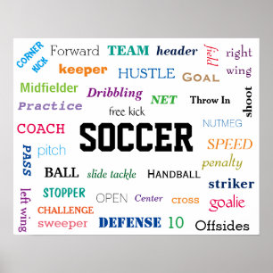 FUSSBALL Glossar-Plakat! Motivierend! Poster