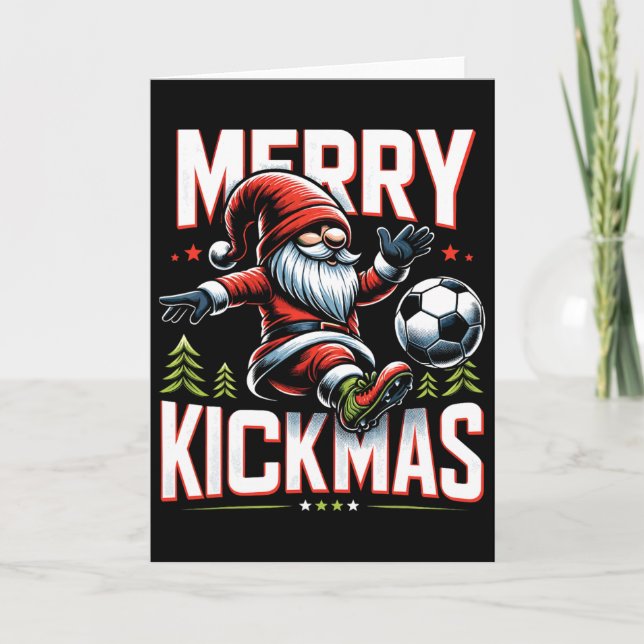 Fußball-Gnom Frohe Kickmas  Karte (Vorderseite)
