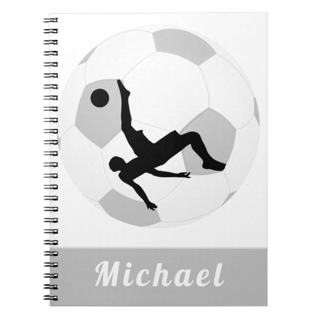 Fußball Goalie Keeper Black & White Player Name Notizblock (Vorderseite)