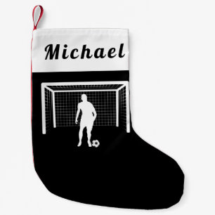 Fußball-Goalie-Torhüter Schwarz-Weiß-Name Kleiner Weihnachtsstrumpf