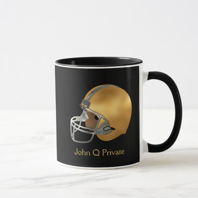 Fußball Gold und Silber Helm Custom Tasse (Rechts)