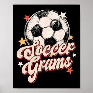 Fußball-Grams Groovy Retro Fußballspieler Liebhabe Poster