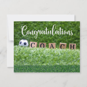 Fußball Gratulationskarte für Ball-Coach Mitteilungskarte