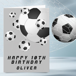 Fußball grau Kinder Junge Happy Birthday Karte